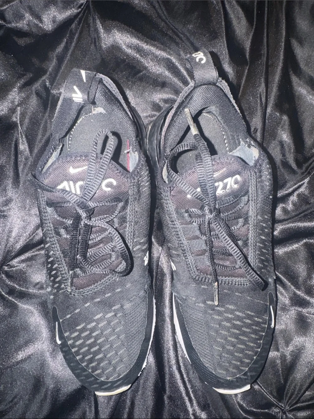Nike Black and White Air Max 270 React Running Sneakers